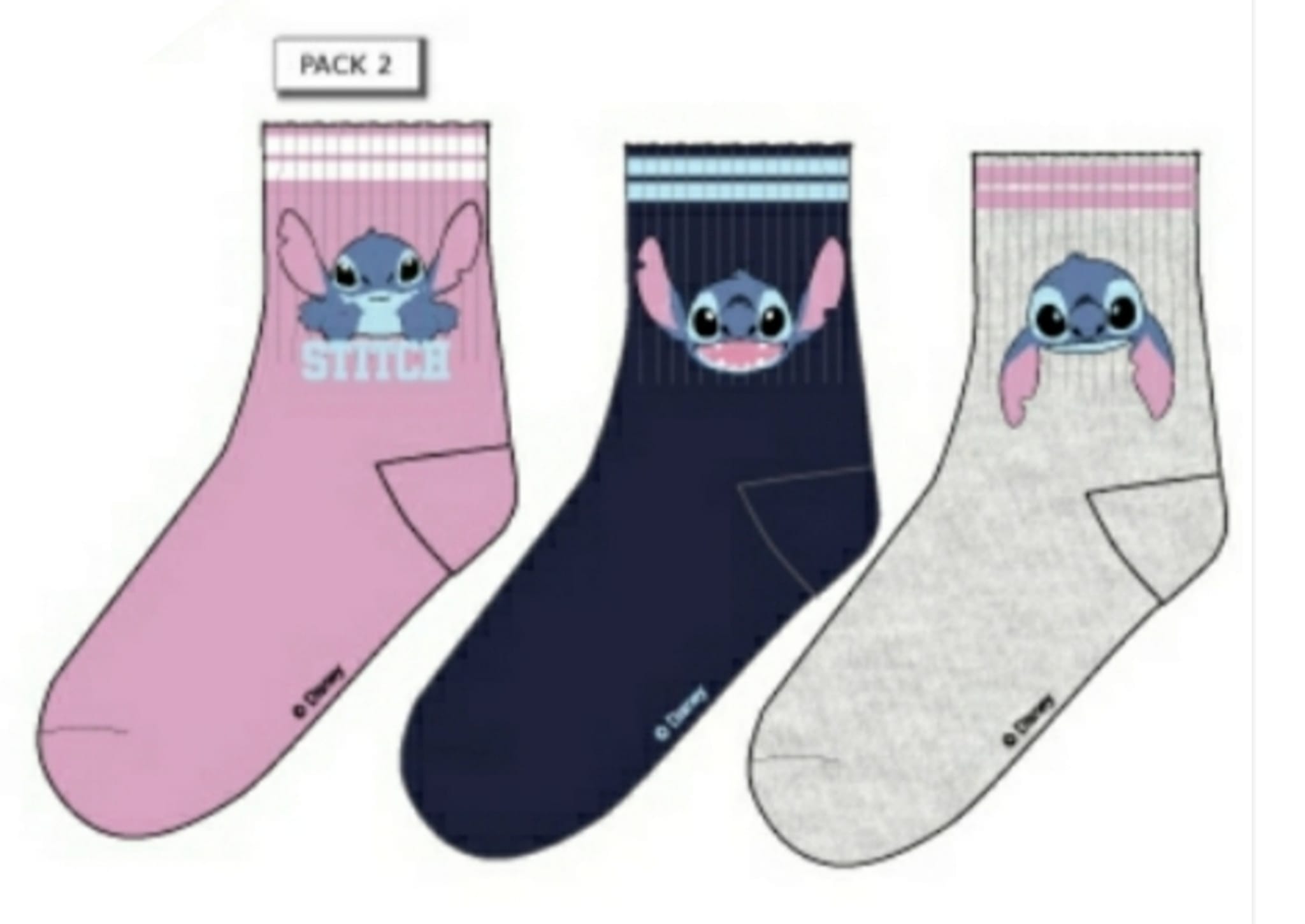 pack 3 pares calcetines stitch