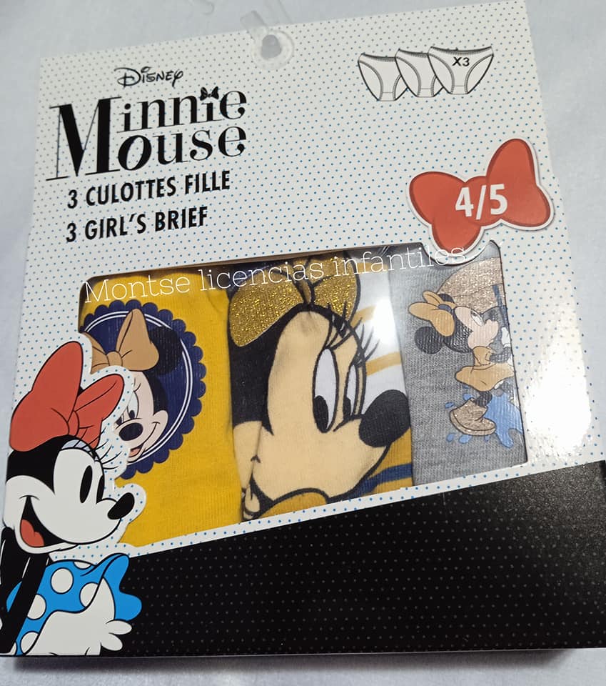 pack 3 braguitas minnie