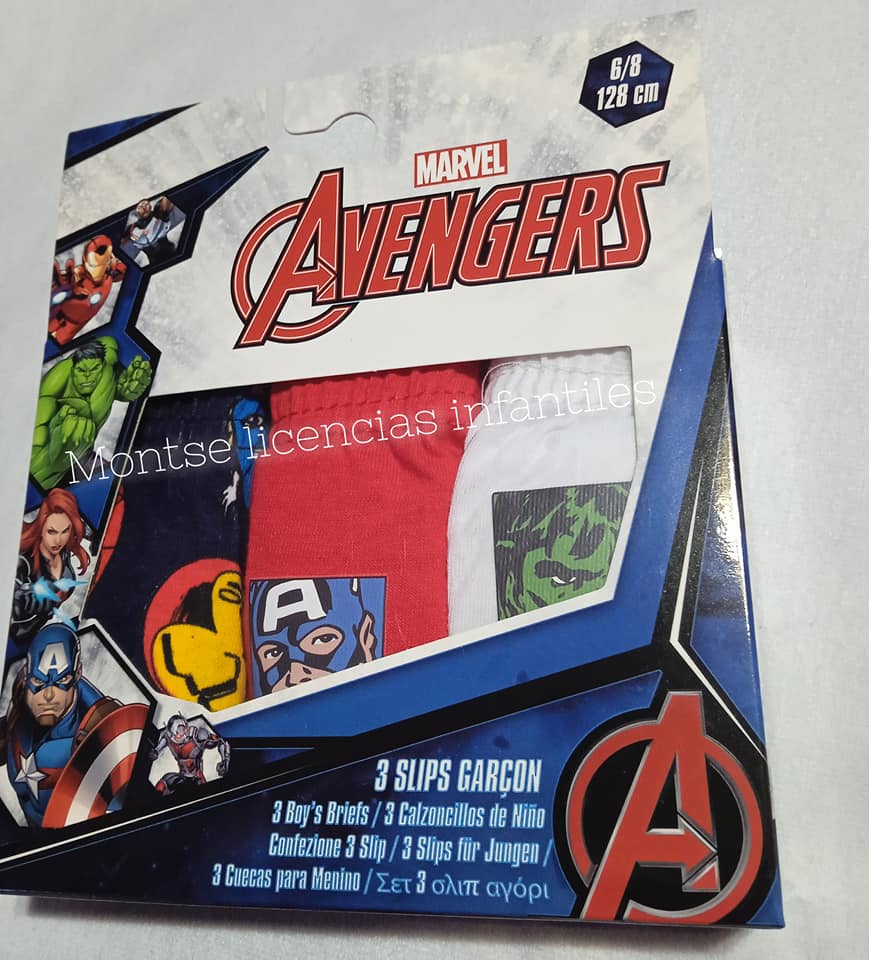 pack 3 calzoncillos avengers