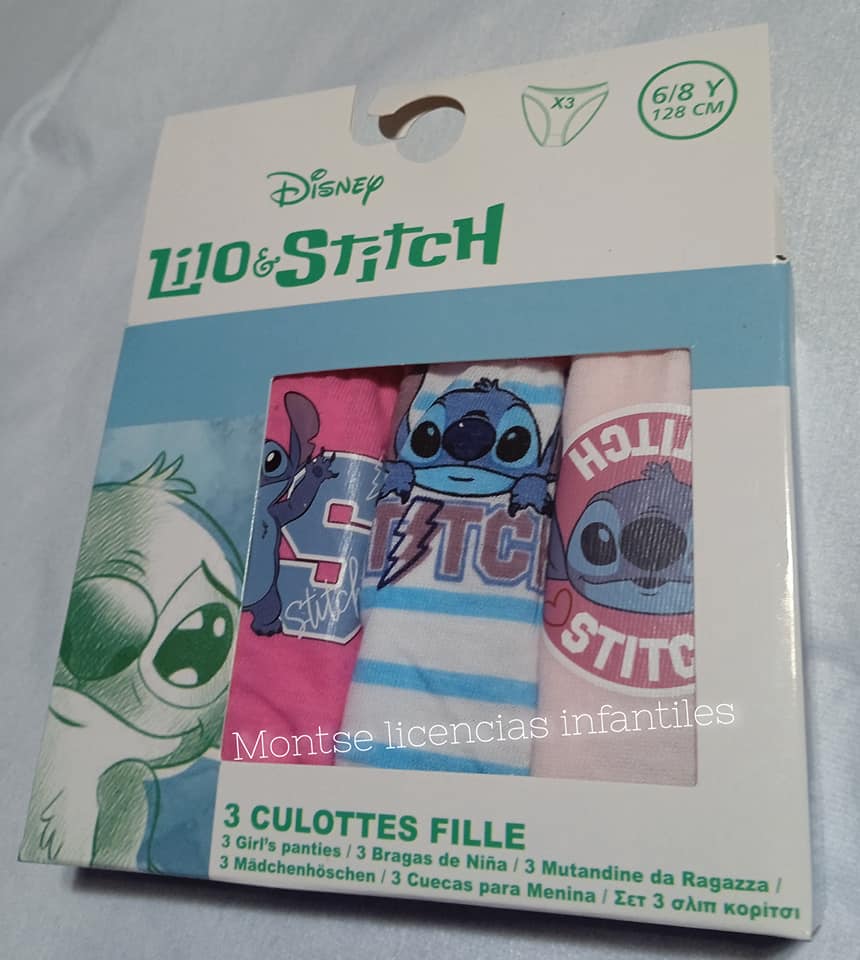 pack 3 braguitas stitch