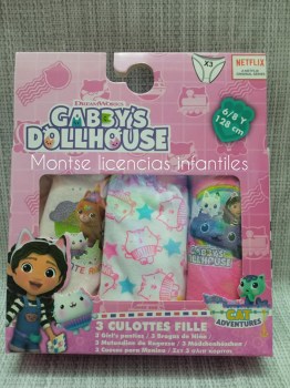 pack 3 braguitas gabby dollhouse