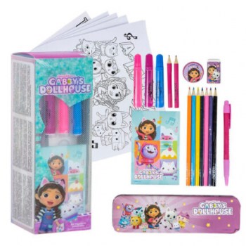 pack papeleria coloreable gabby dollhouse